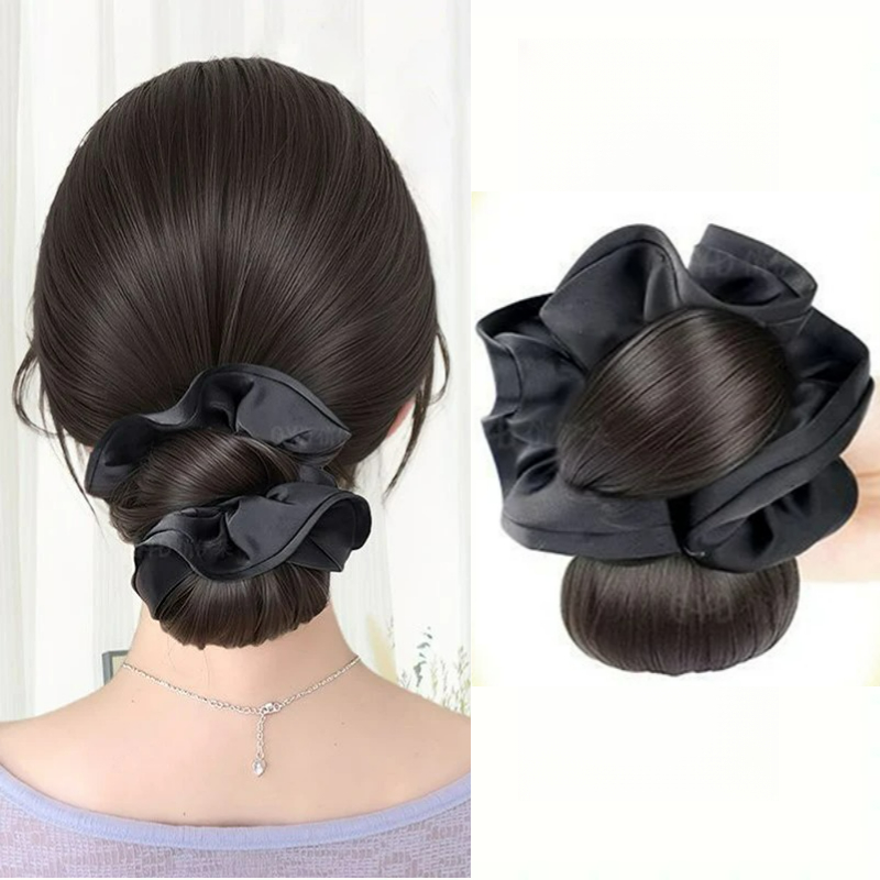 Claw Clip Messy Bun Hair Piece - New Synthetic Satin Hair Tie Chignon
