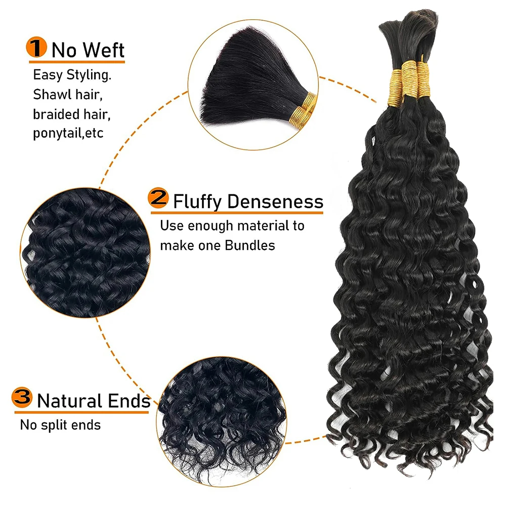Water Wave Human Braiding Hair - Water Wave Bulk Human Hair For Braiding recension och pris