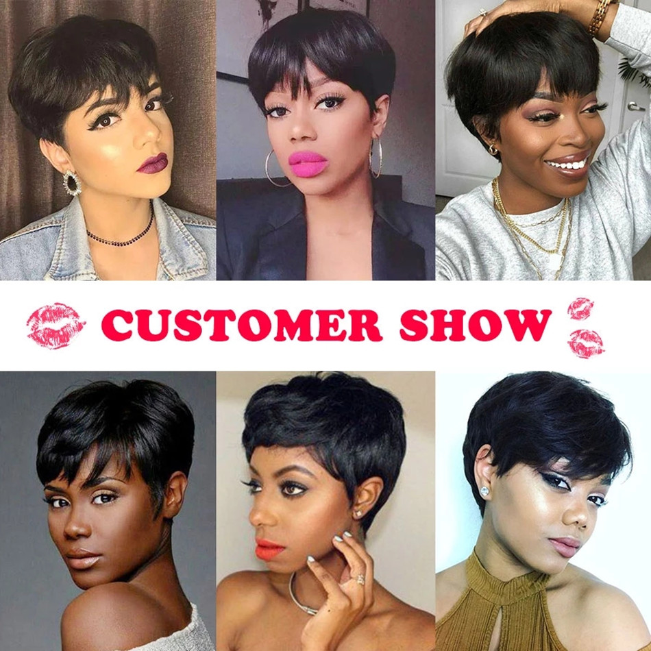 Short Human Hair Wigs Pixie Cu - Short Pixie Cut Wig Human Hair Cheap recension och pris