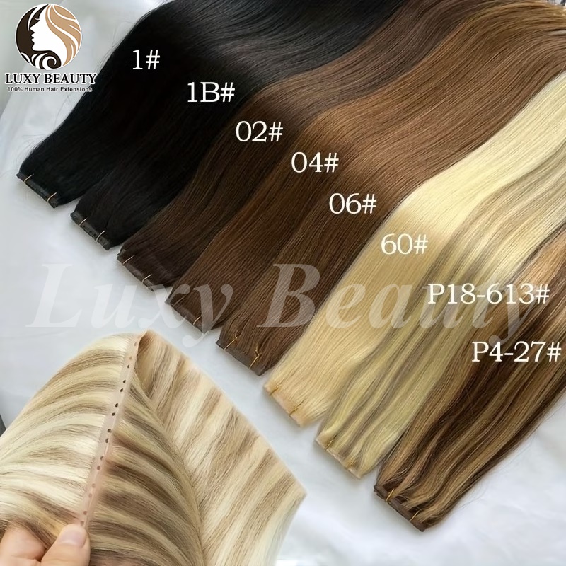 Brown Butterfly Hole Weft Hair - Invisible Tape In Extensions Real Hair recension och pris