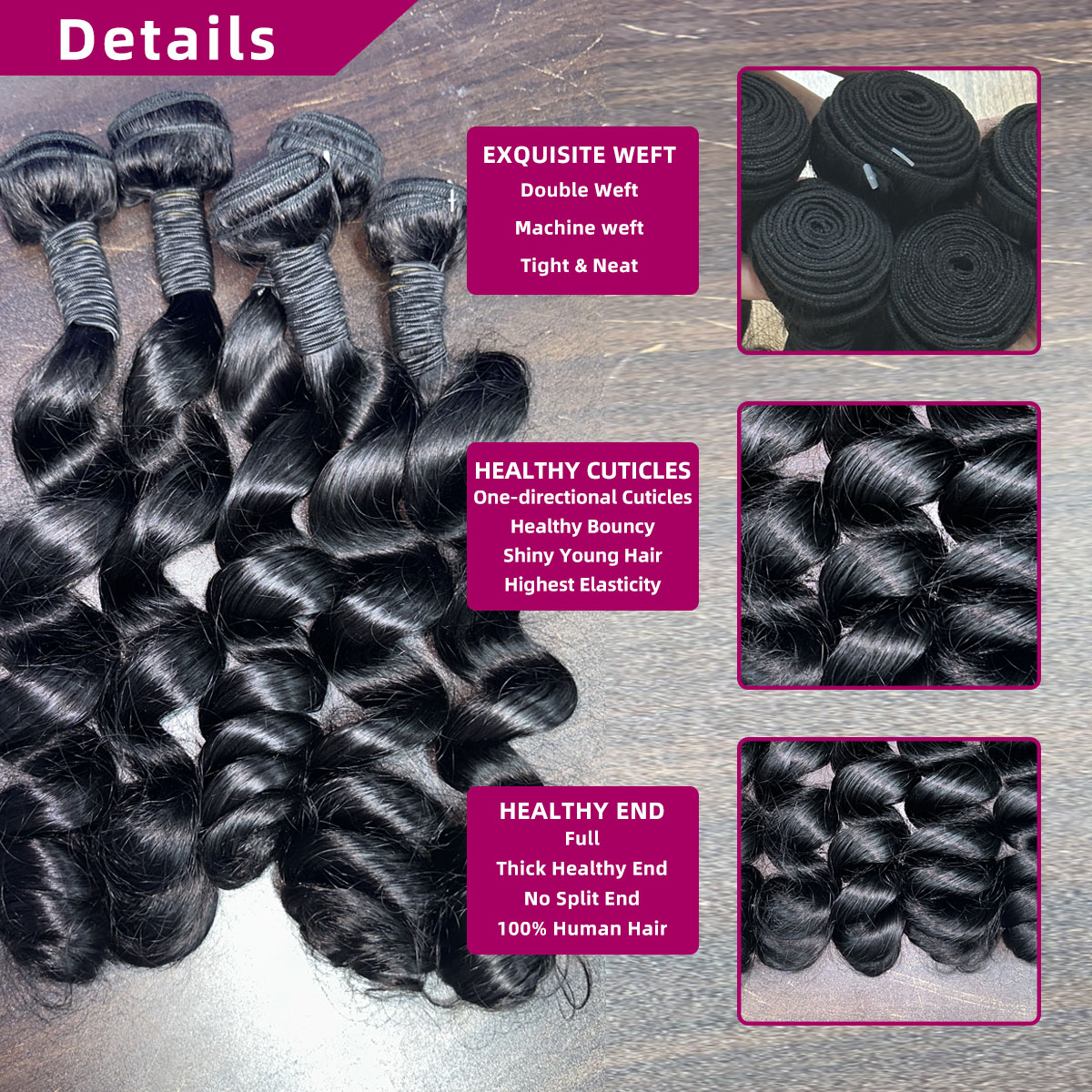30 40 Inch Loose Wave Bundles  - Deep Wave 3 Bundles With Closure recension och pris