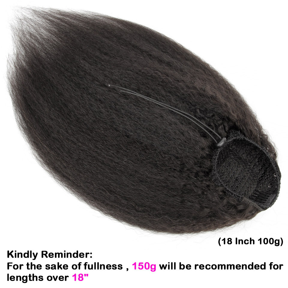 [Yvonne] Kinky Straight Drawst - Seamless Clip In Hair Extensions Human Hair recension och pris