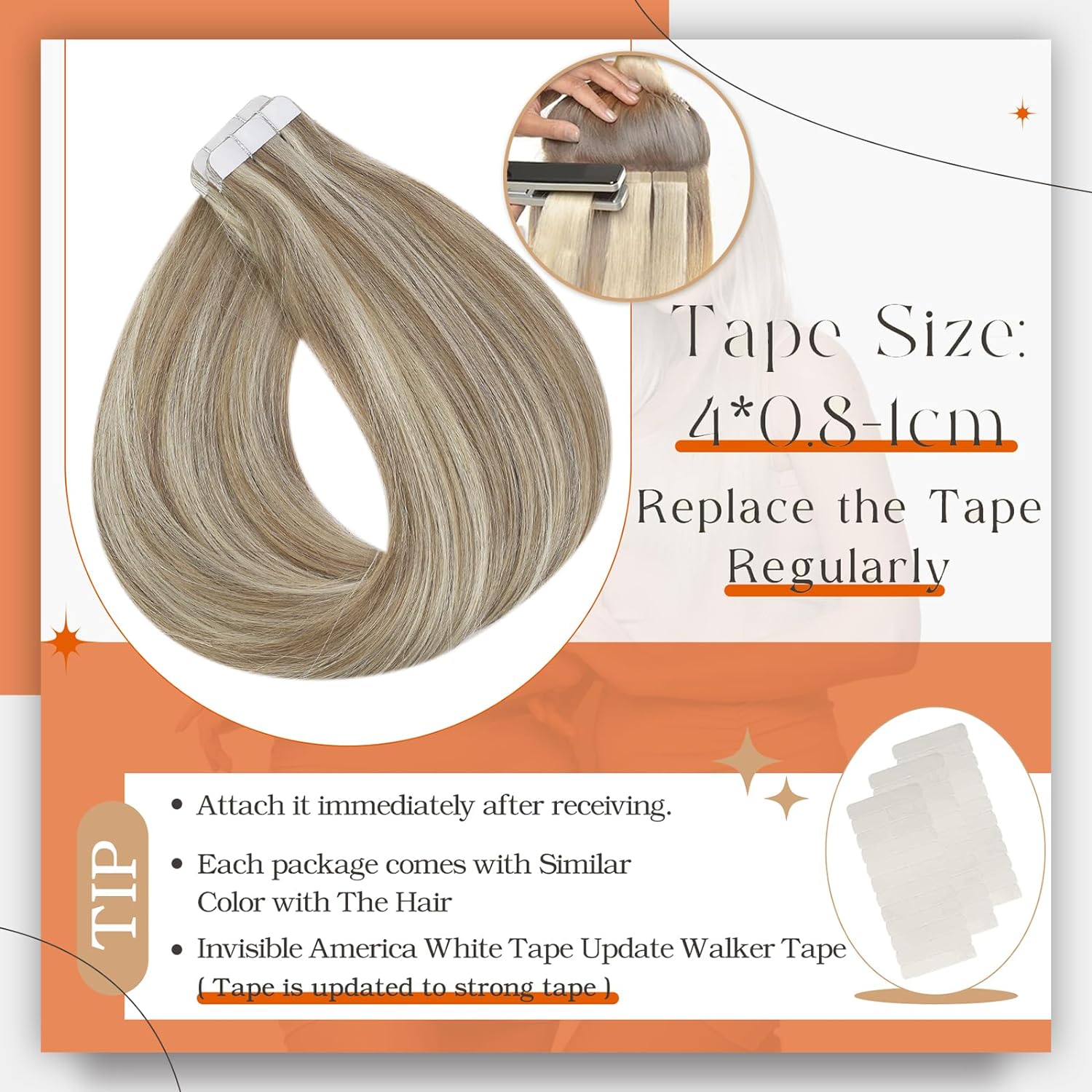 Full Shine Tape In Human Hair  - Invisible Tape In Extensions Real Hair recension och pris