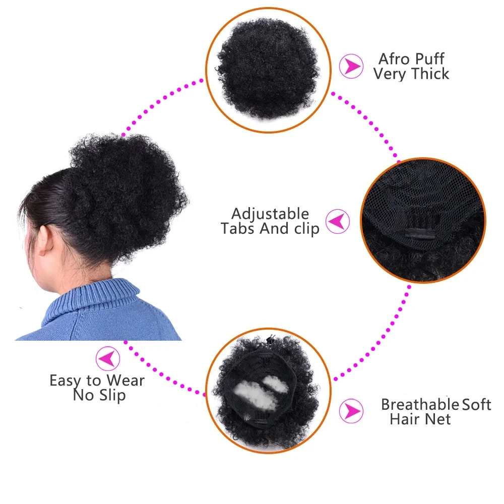 Afro Puff Drawstring Ponytail  - Drawstring Afro Curly Puff Ponytail recension och pris
