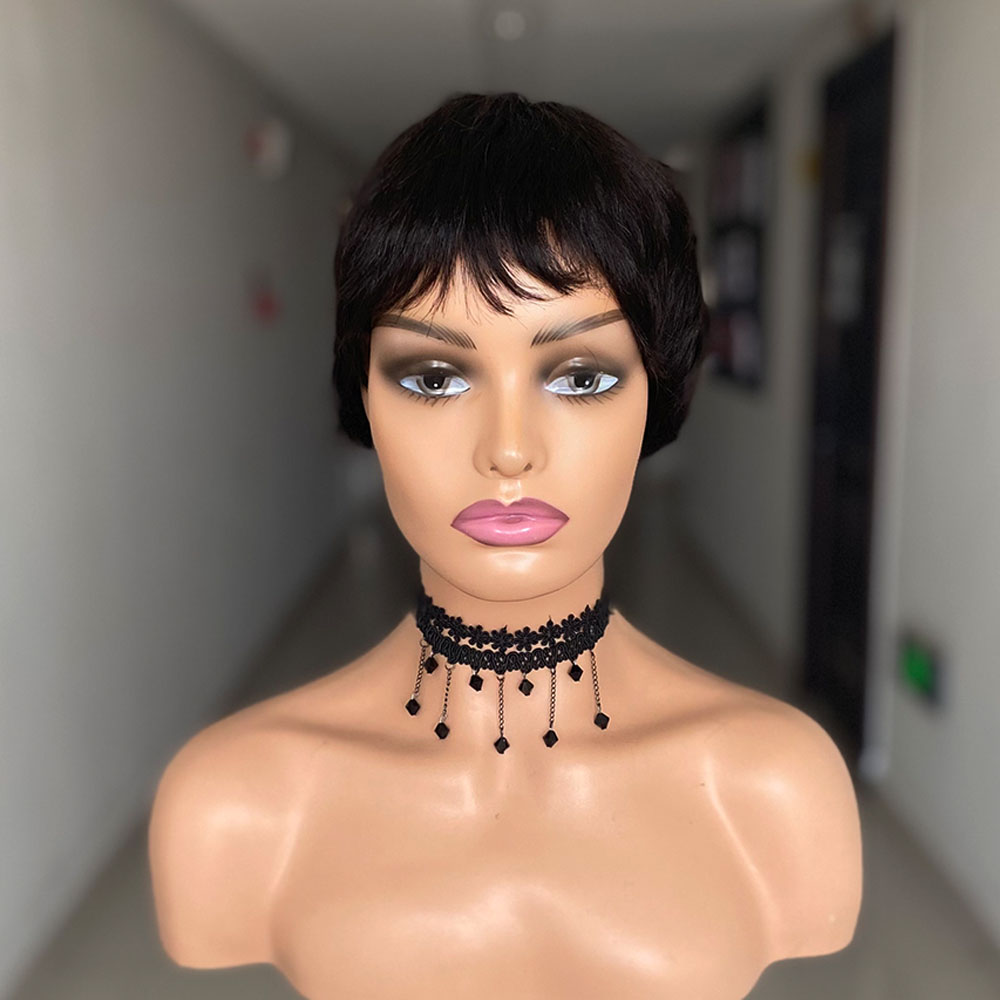 Short Straight Human Hair Wigs - Short Pixie Cut Wig Human Hair Cheap recension och pris