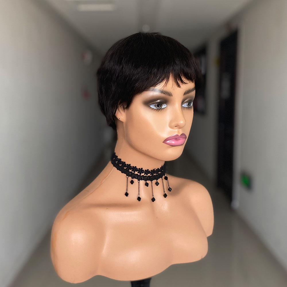 Short Straight Human Hair Wigs - Short Pixie Cut Wig Human Hair Cheap recension och pris