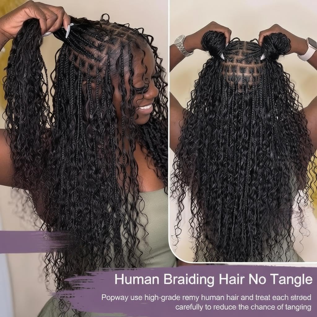 Human Braiding Hair For Boho B - Water Wave Bulk Human Hair For Braiding recension och pris