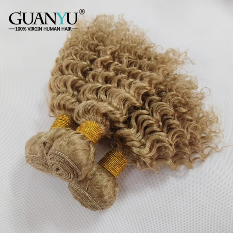 #27 Honey Blonde Deep Wave Omb - Deep Wave 3 Bundles With Closure recension och pris