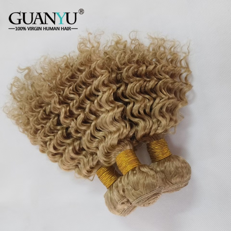 #27 Honey Blonde Deep Wave Omb - Deep Wave 3 Bundles With Closure recension och pris