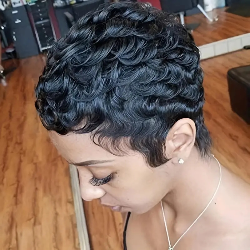 Short Bob Pixie Cut Wig Pixie  - Short Pixie Cut Wig Human Hair Cheap recension och pris