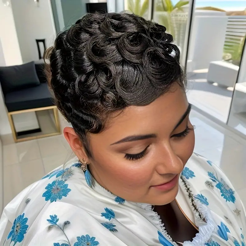 Short Bob Pixie Cut Wig Pixie  - Short Pixie Cut Wig Human Hair Cheap recension och pris