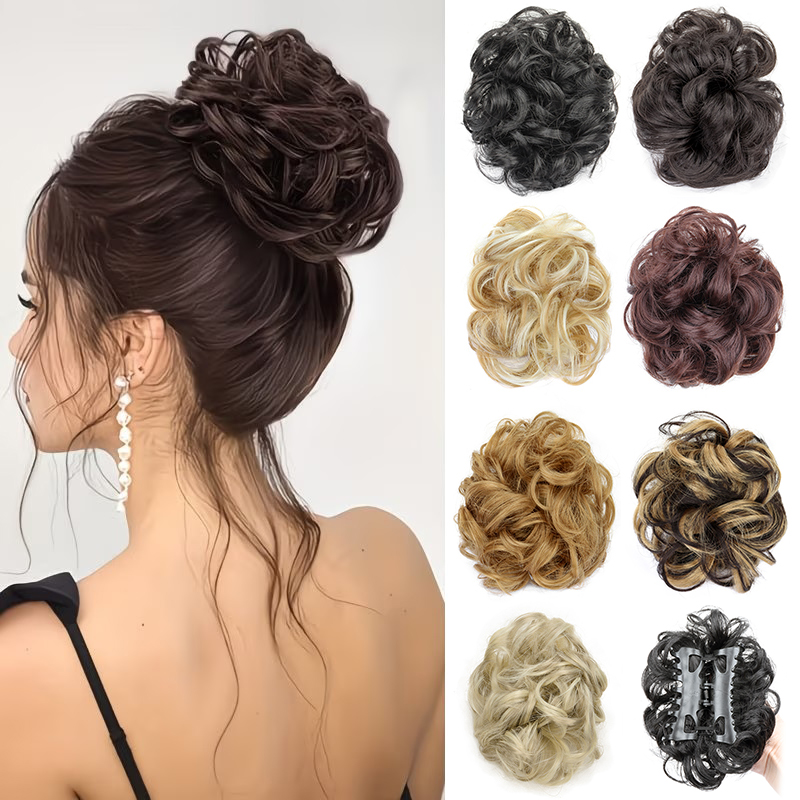 Synthetic Messy Bun Short Curl - Claw Clip Messy Bun Hair Piece recension och pris