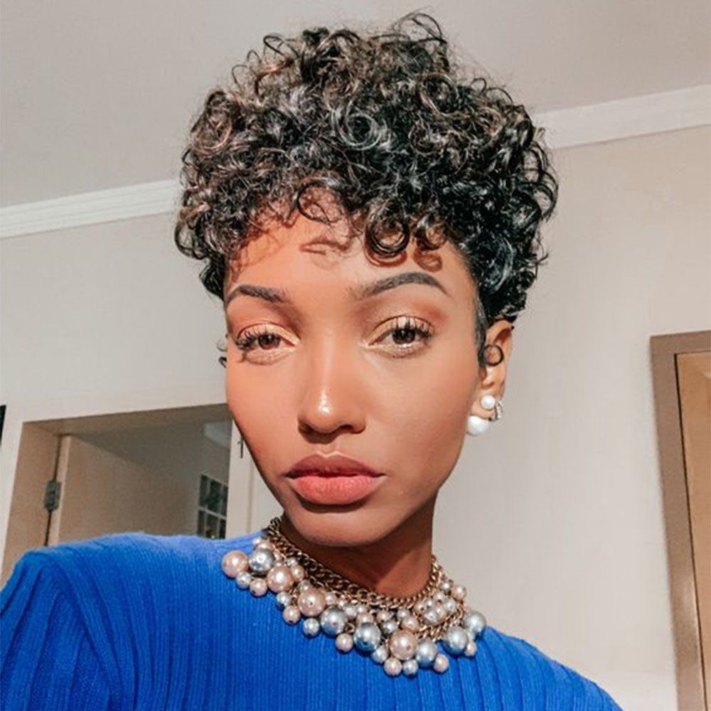 Short Pixie Cut Wig Curly Huma - Short Pixie Cut Wig Human Hair Cheap recension och pris