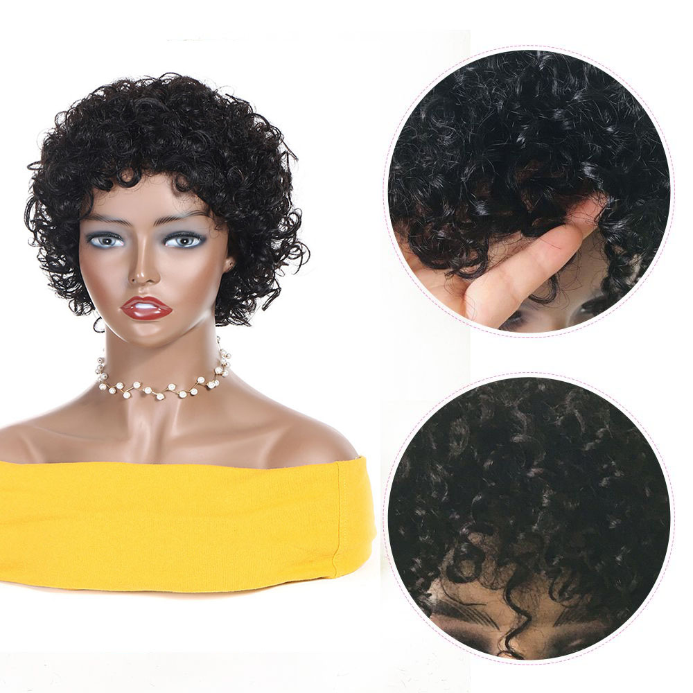 Short Pixie Cut Wig Curly Huma - Short Pixie Cut Wig Human Hair Cheap recension och pris