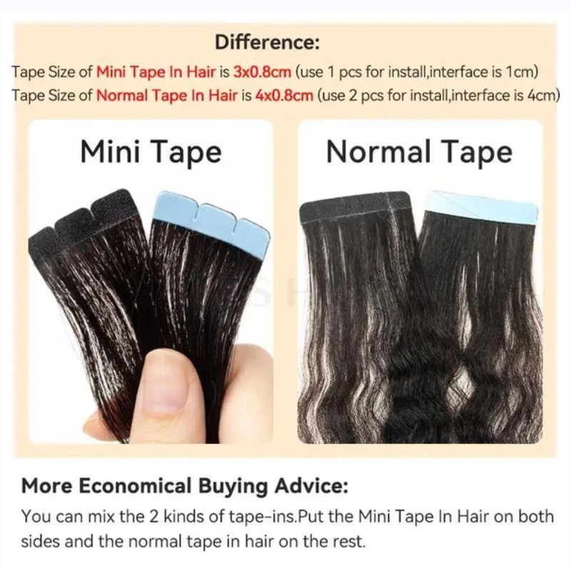 Mini Tape Hair Extensions Huma - Invisible Tape In Extensions Real Hair recension och pris