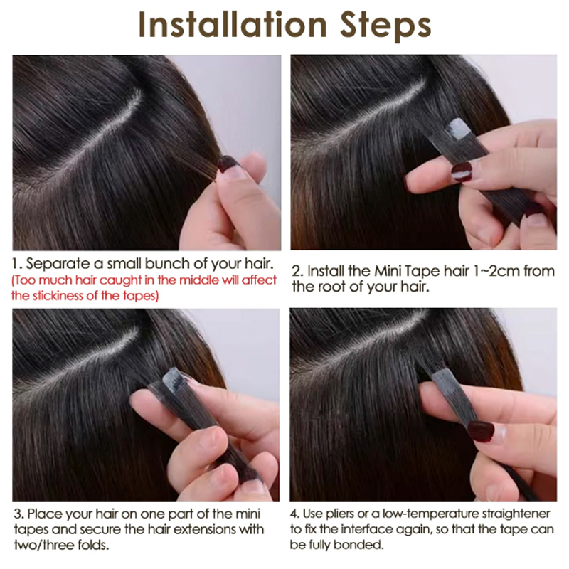 Mini Tape Hair Extensions Huma - Invisible Tape In Extensions Real Hair recension och pris