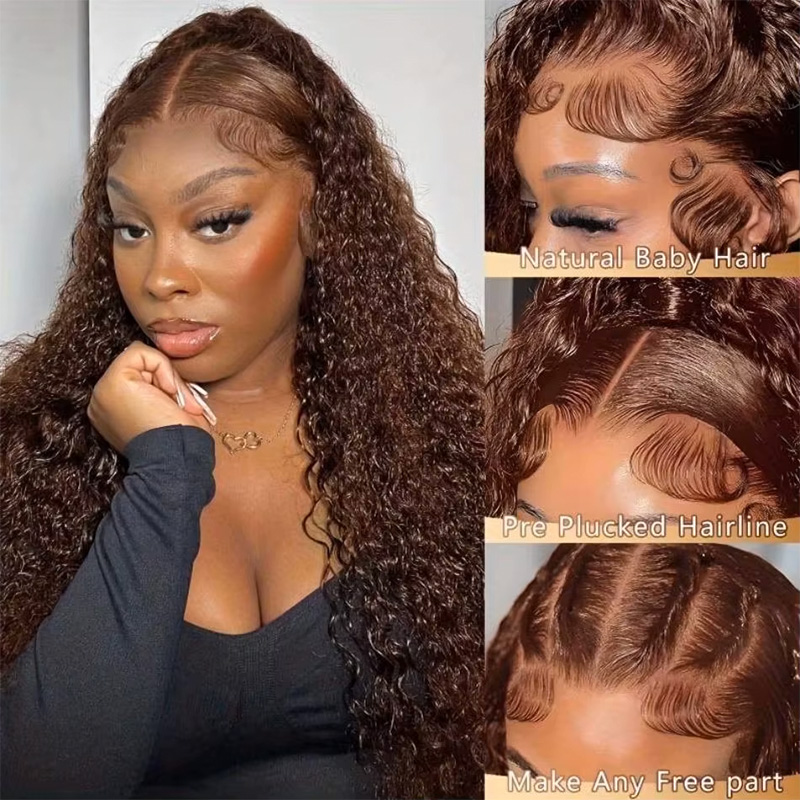 Chocolate Brown Colored 220% D - Human Hair Wigs recension och pris
