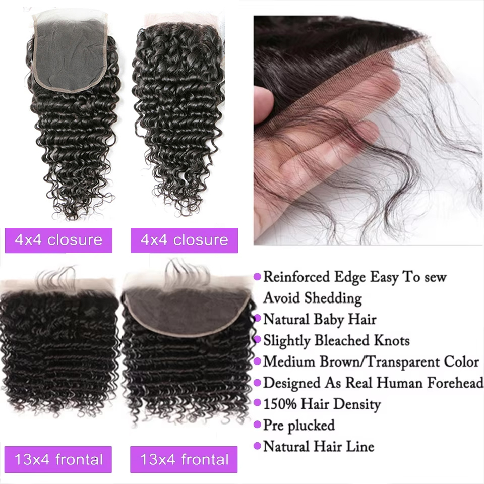 26 28 30 Inches Deep Wave Bund - Deep Wave 3 Bundles With Closure recension och pris