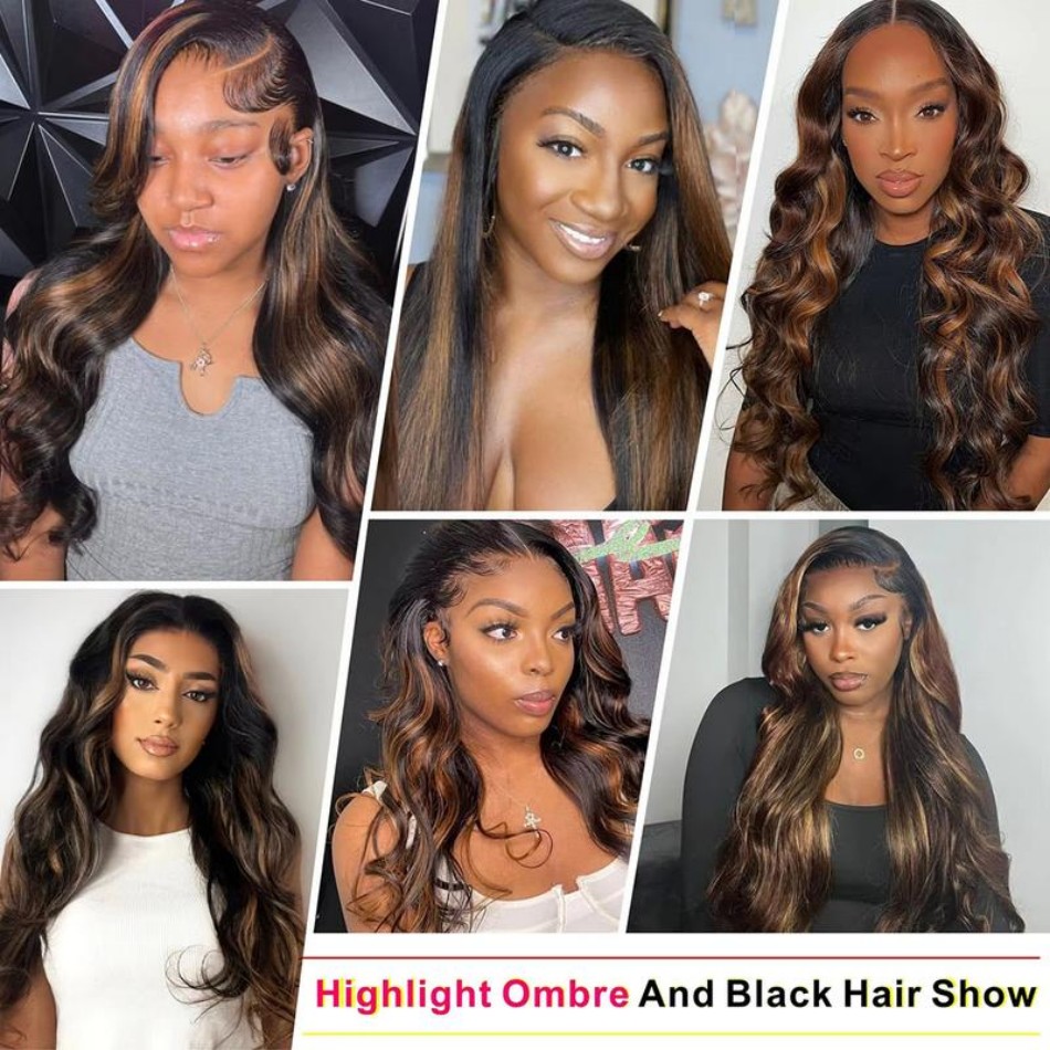 P1B30 Highlight Ombre Body Wav - Human Hair Wigs recension och pris