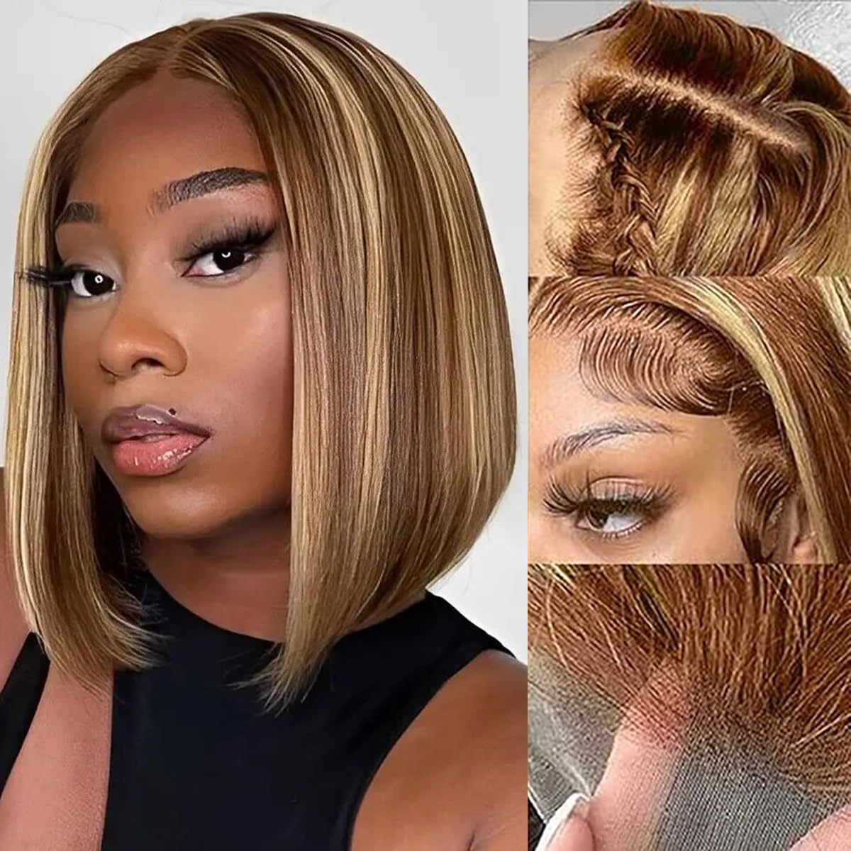 Bob Wig Human Hair 13x4 HD Lac - Pre Parted 13X4 Lace Front Bob Wig recension och pris