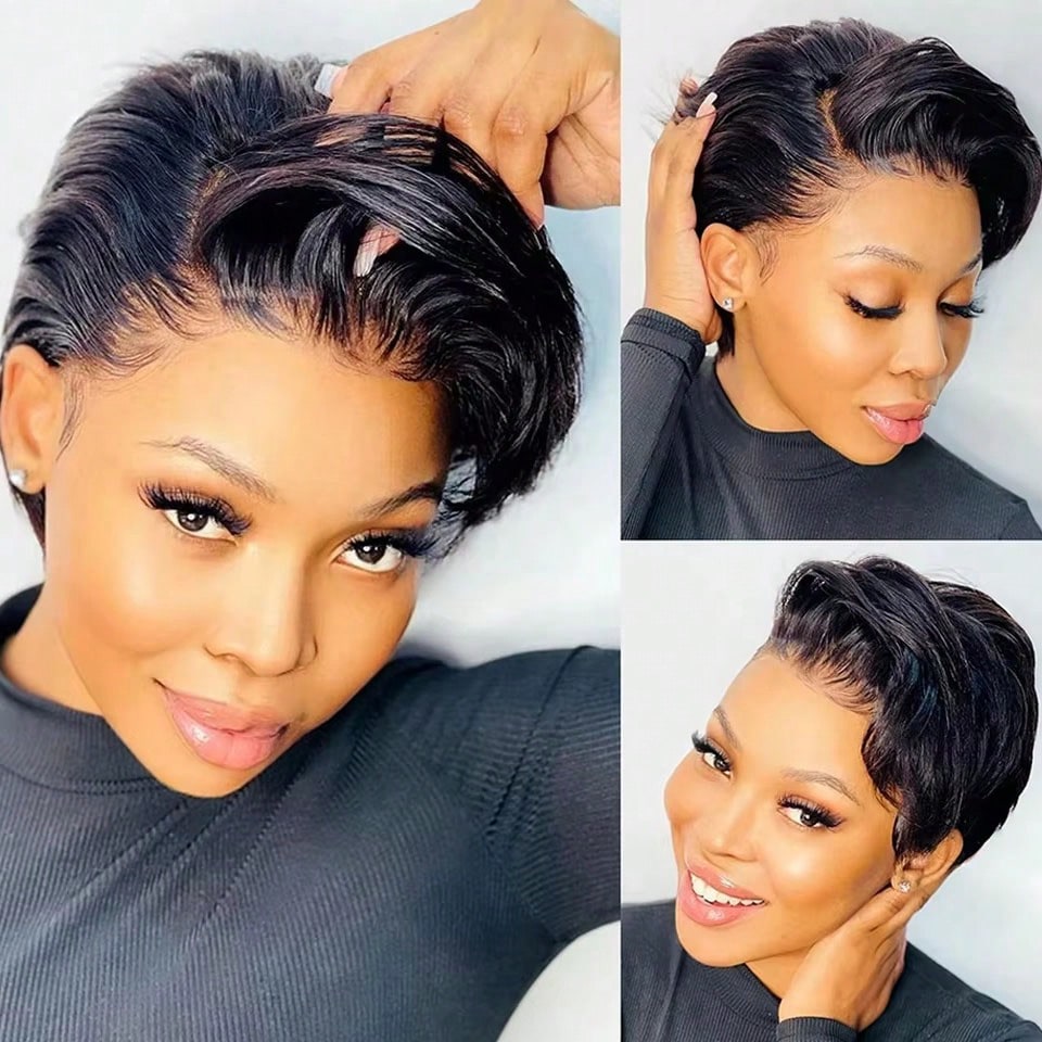 Short Cheap Wholesale Pixie Cu - Short Pixie Cut Wig Human Hair Cheap recension och pris