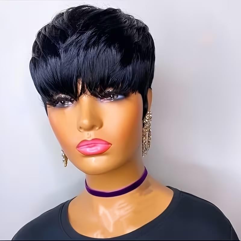 Short Pixie Cut Human Hair Wig - Short Pixie Cut Wig Human Hair Cheap recension och pris