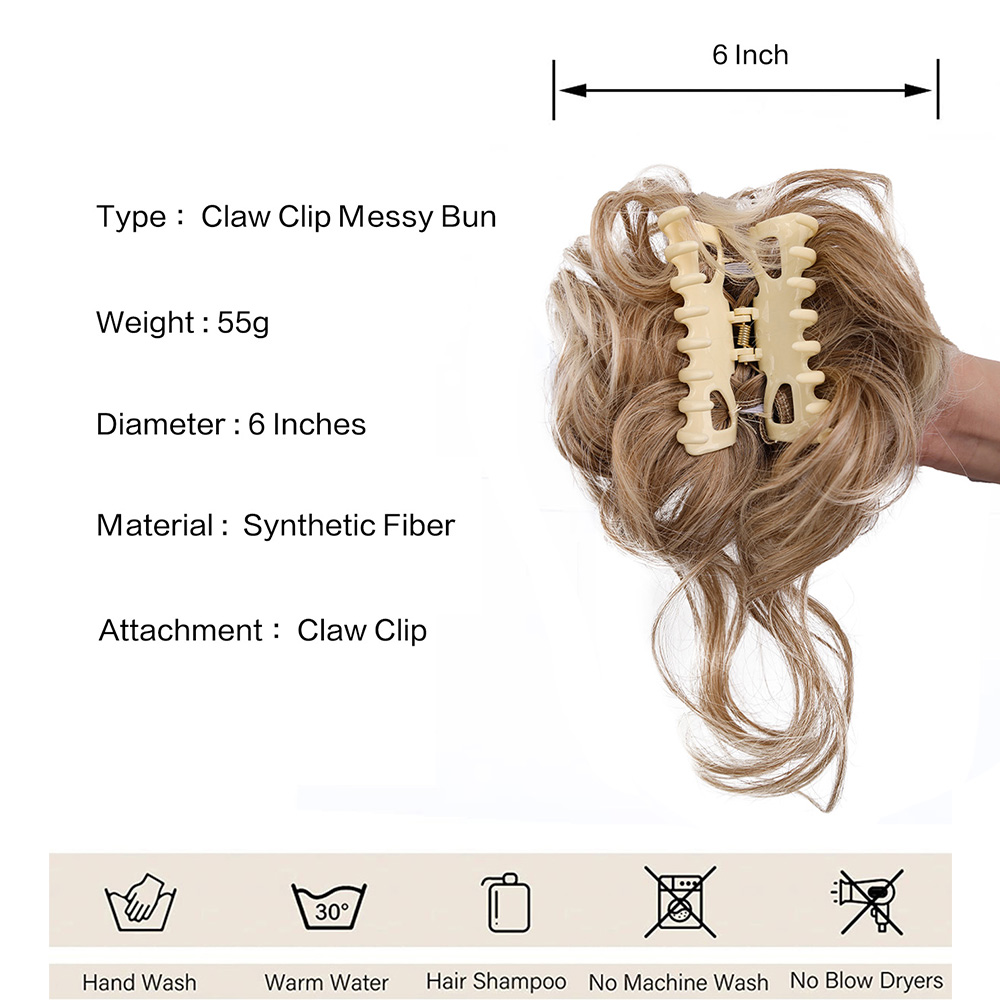 Synthetic Messy Bun Hair Piece - Claw Clip Messy Bun Hair Piece recension och pris