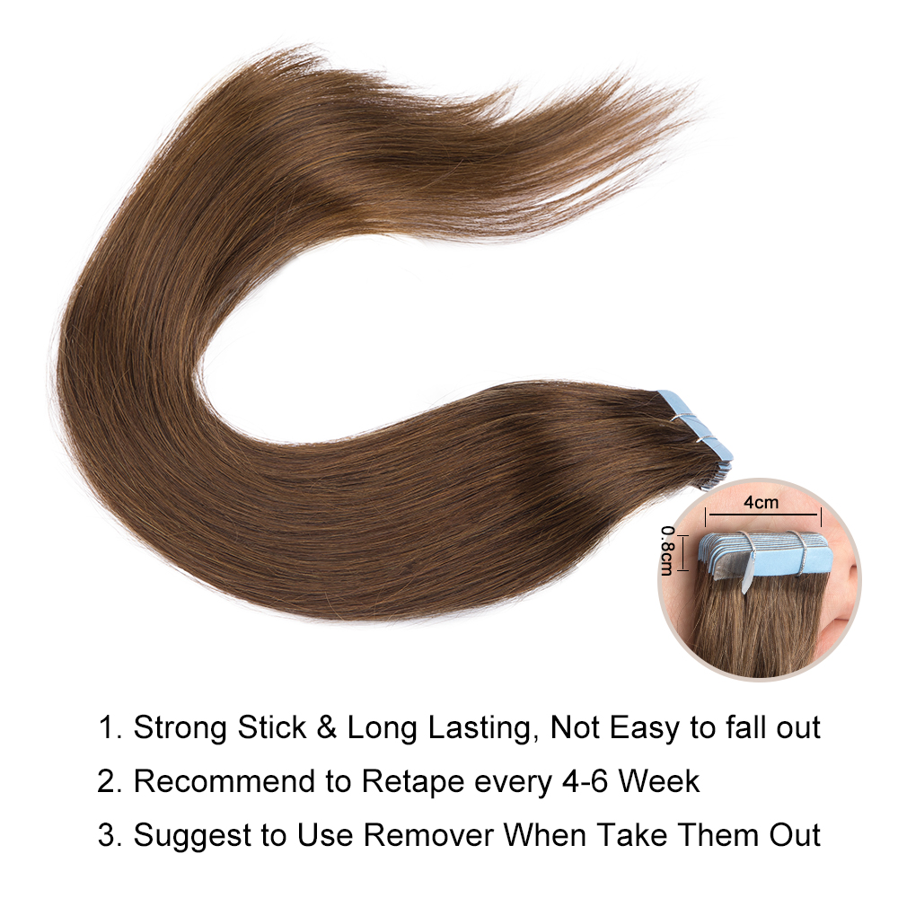 Straight Seamless Human Hair E - Invisible Tape In Extensions Real Hair recension och pris