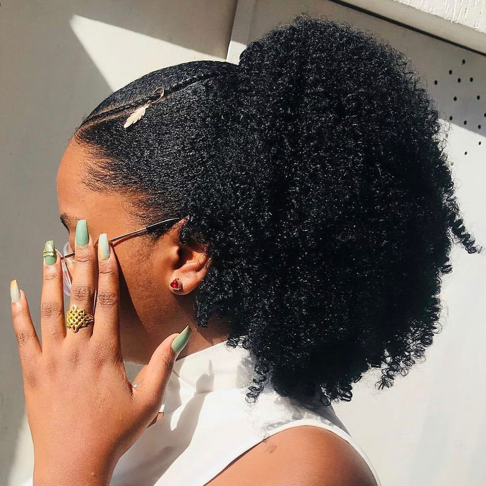Ponytail Human Hair Afro Kinky - Seamless Clip In Hair Extensions Human Hair recension och pris