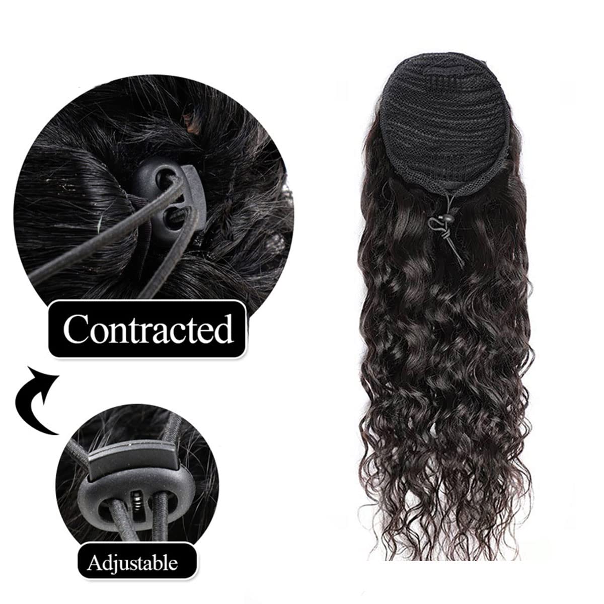 Water Wave Ponytail Human Hair - Seamless Clip In Hair Extensions Human Hair recension och pris