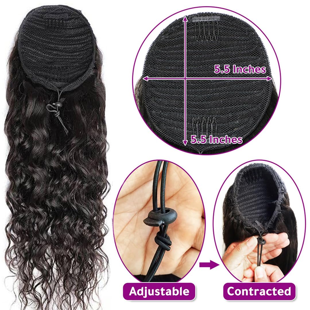 Water Wave Ponytail Human Hair - Seamless Clip In Hair Extensions Human Hair recension och pris
