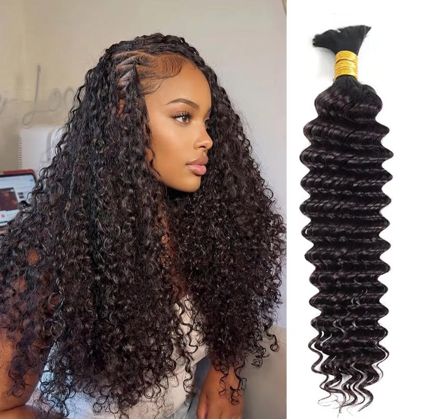 Loose Bulk Human Hair Deep Wat - Water Wave Bulk Human Hair For Braiding recension och pris