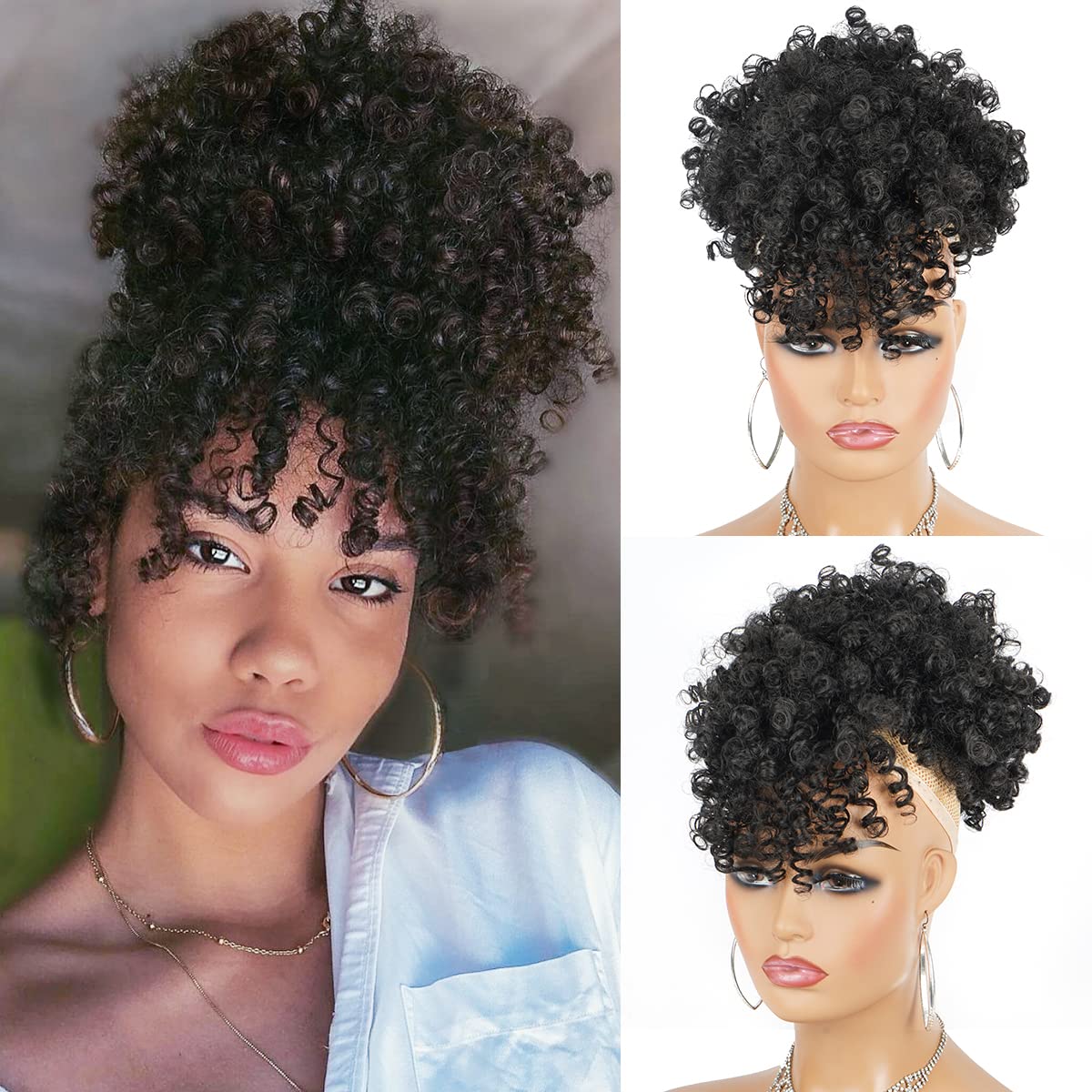 Afro Puff Synthetic Drawstring - Drawstring Afro Curly Puff Ponytail recension och pris