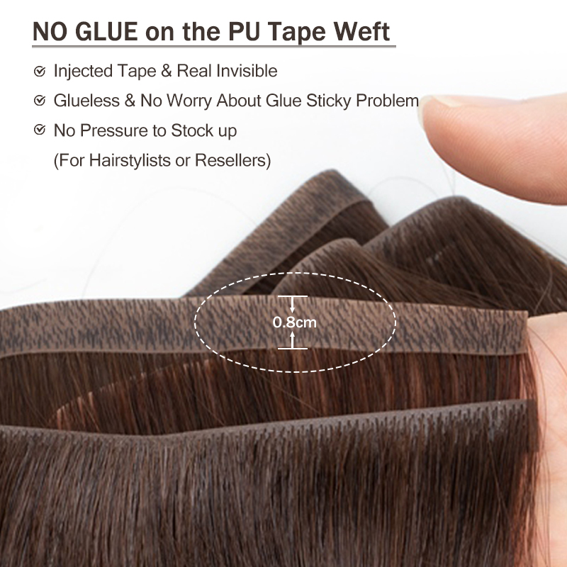 Invisible Long Tape PU Weft Hu - Invisible Tape In Extensions Real Hair recension och pris