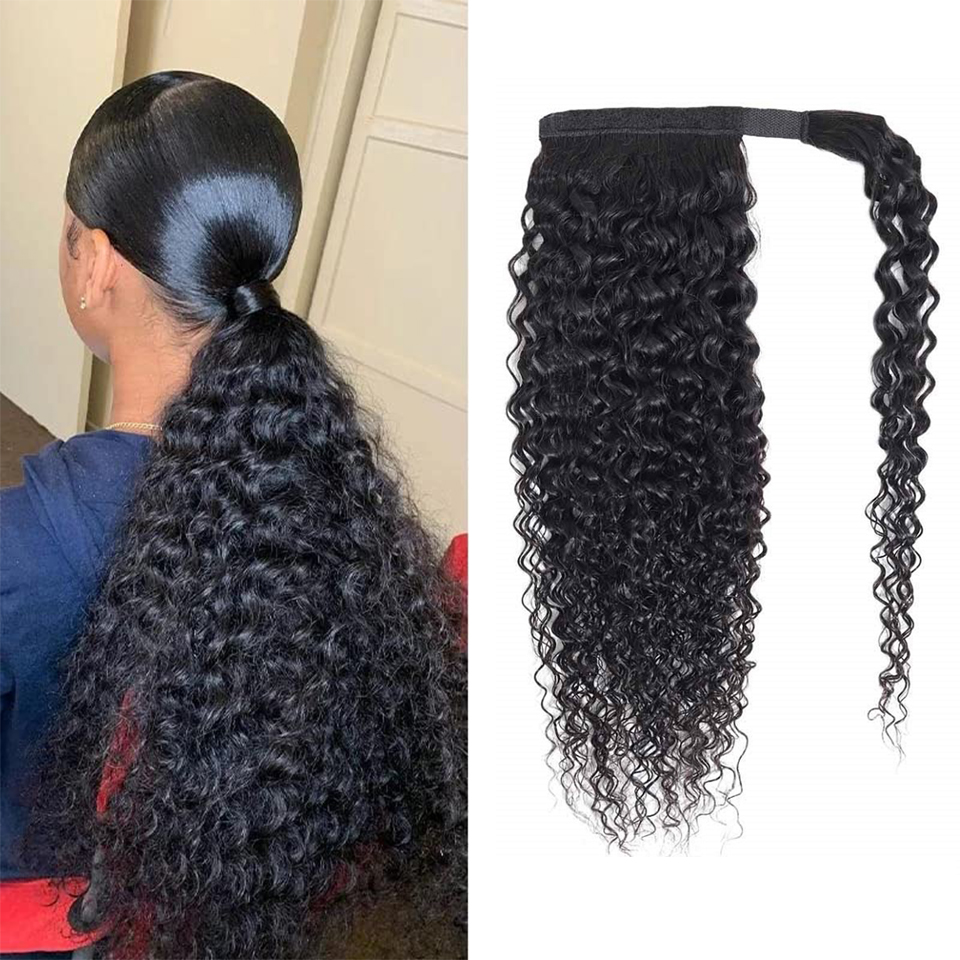Kinky Curly Human Hair Ponytai - Seamless Clip In Hair Extensions Human Hair recension och pris