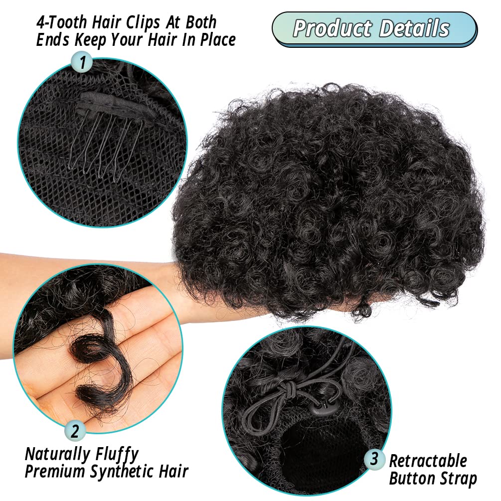 Synthetic Afro Puff Drawstring - Drawstring Afro Curly Puff Ponytail recension och pris