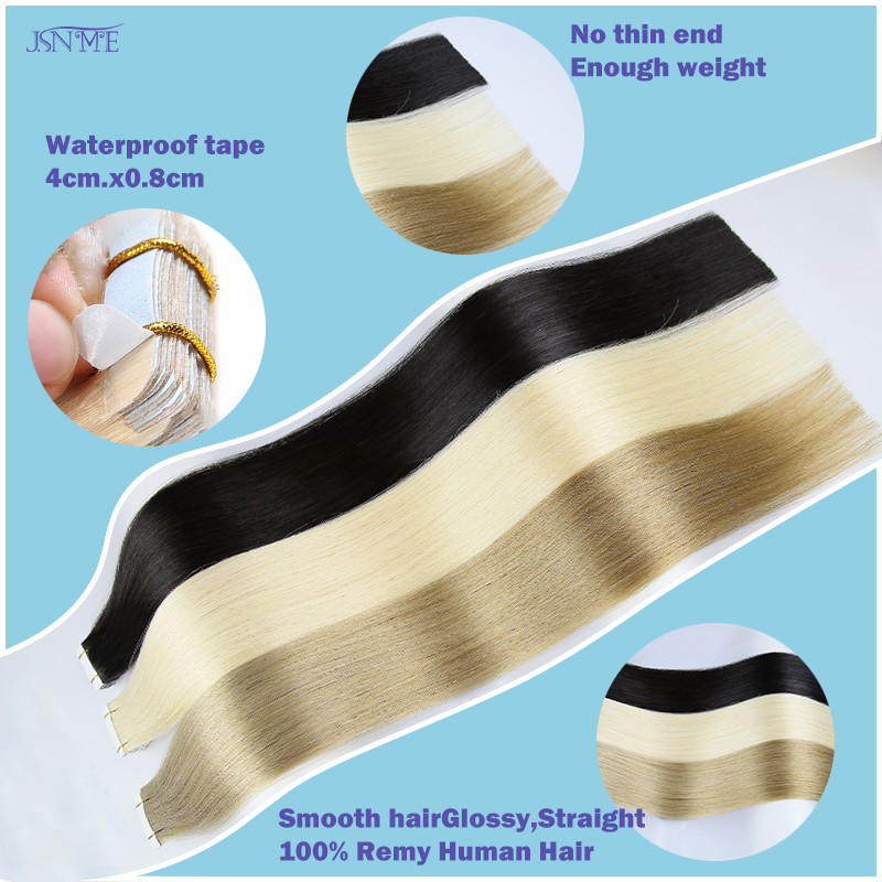 JSNME Tape In Hair Extension 1 - Invisible Tape In Extensions Real Hair recension och pris