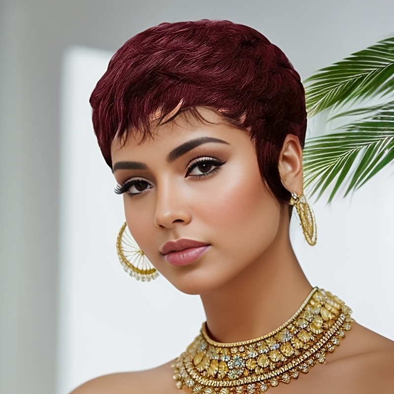 Red Wig Human Hair Short Pixie - Short Pixie Cut Wig Human Hair Cheap recension och pris