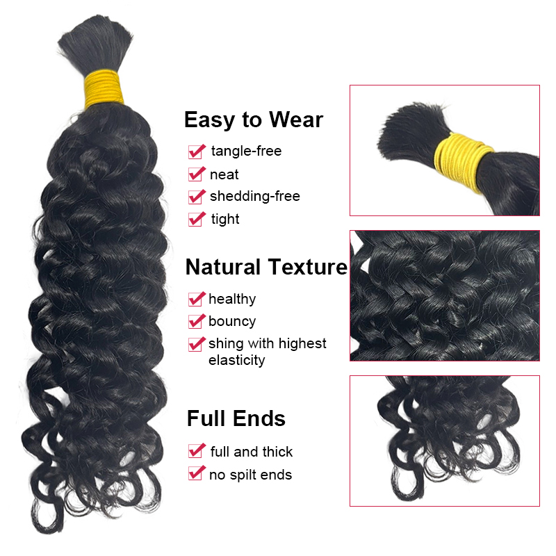 Water Wave Bulk Human Hair For - Water Wave Bulk Human Hair For Braiding recension och pris
