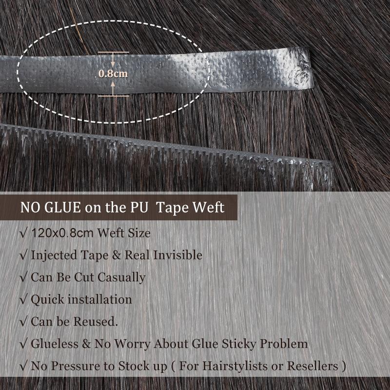 Invisible Long Tape PU Weft Hu - Invisible Tape In Extensions Real Hair recension och pris