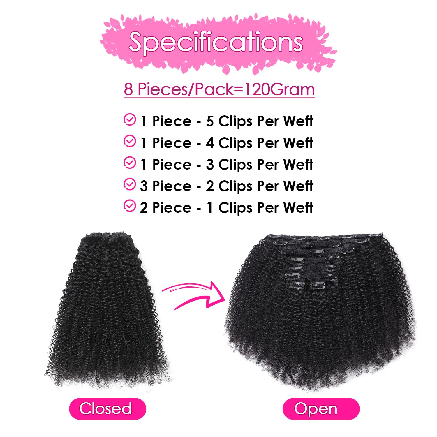 Afro Curly Clip-In Human Remy  - Seamless Clip In Hair Extensions Human Hair recension och pris