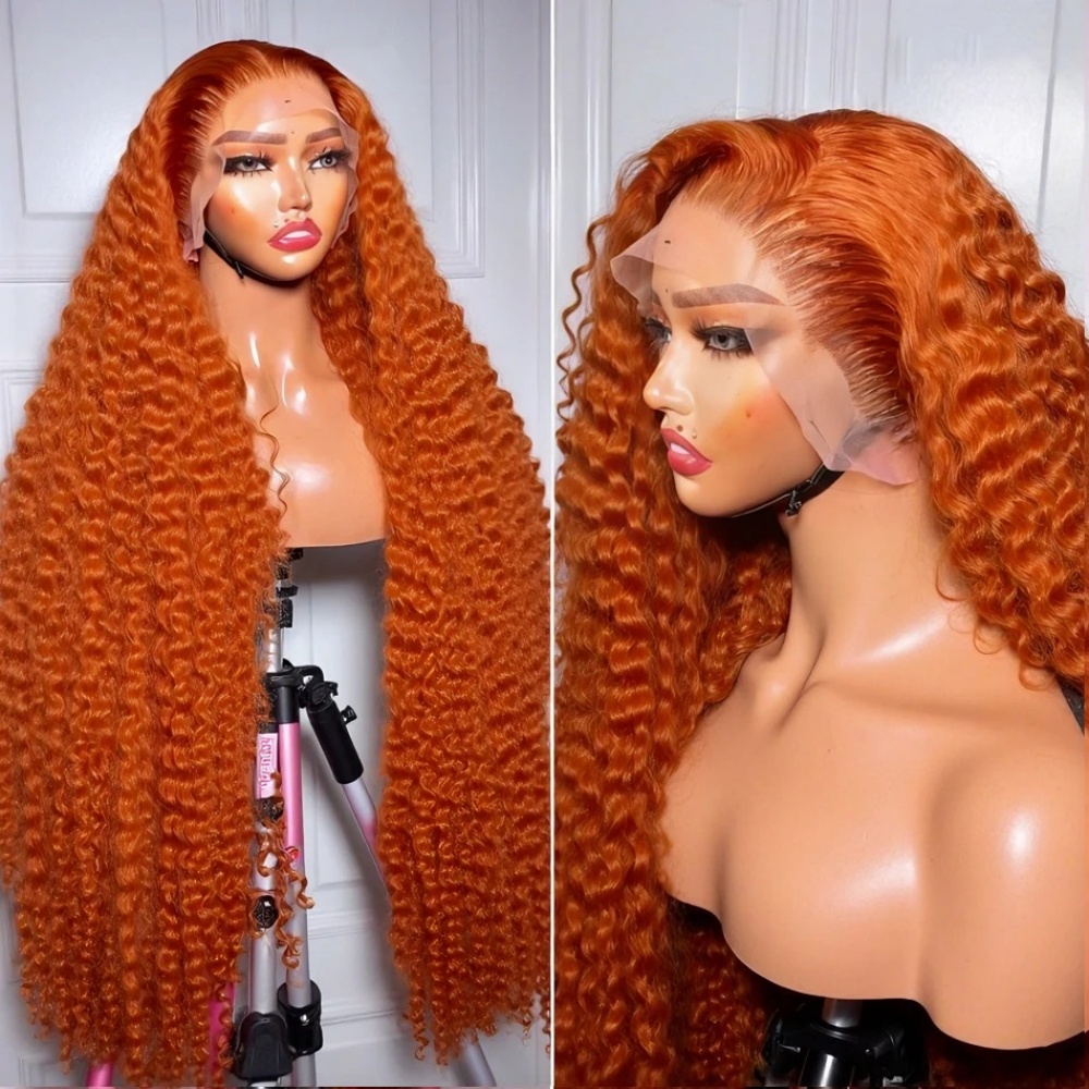 200% Density Ginger Orange Dee - Hd Lace Frontal Wig Human Hair Pre Plucked recension och pris