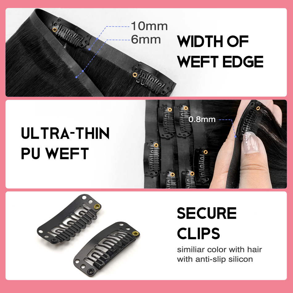 Seamless Clip in Hair Extensio - Seamless Clip In Hair Extensions Human Hair recension och pris