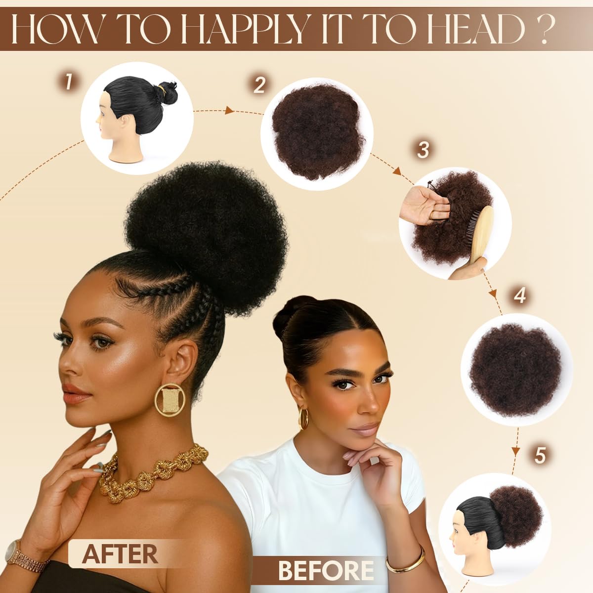 Afro Puff Synthetic Drawstring - Drawstring Afro Curly Puff Ponytail recension och pris
