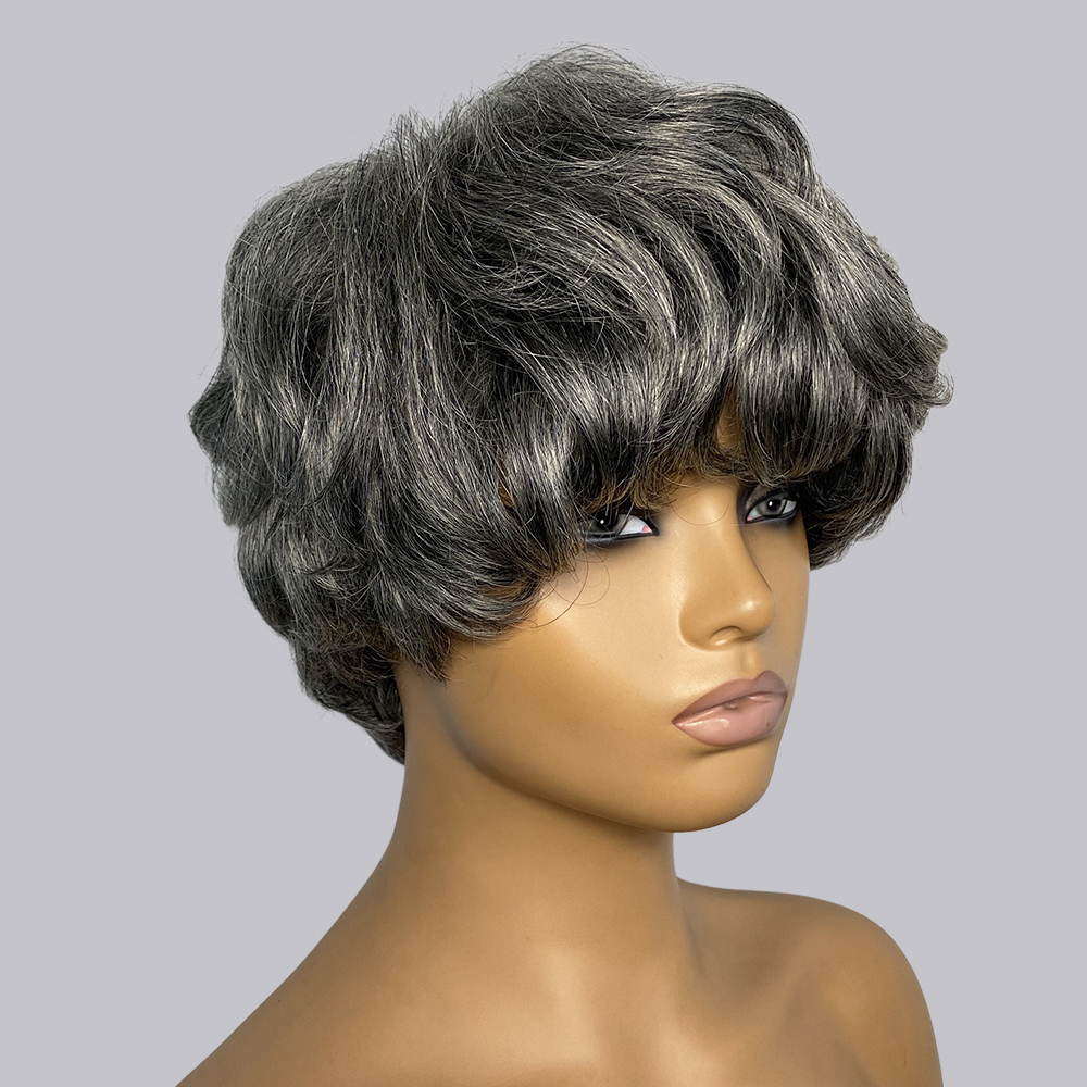 Pixie Cut Human Hair Wigs Gray - Short Pixie Cut Wig Human Hair Cheap recension och pris