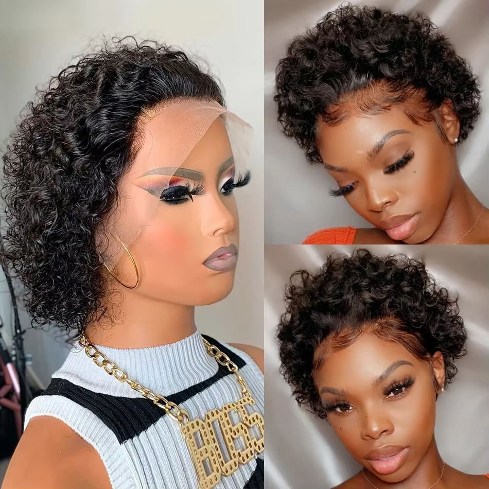 Pixie Cut Wigs 13x4 Pixie Curl - Short Pixie Cut Wig Human Hair Cheap recension och pris