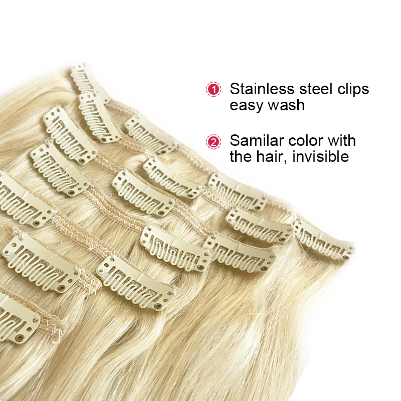 Ali Queen 7Pcs Clip in Hair Ex - Seamless Clip In Hair Extensions Human Hair recension och pris