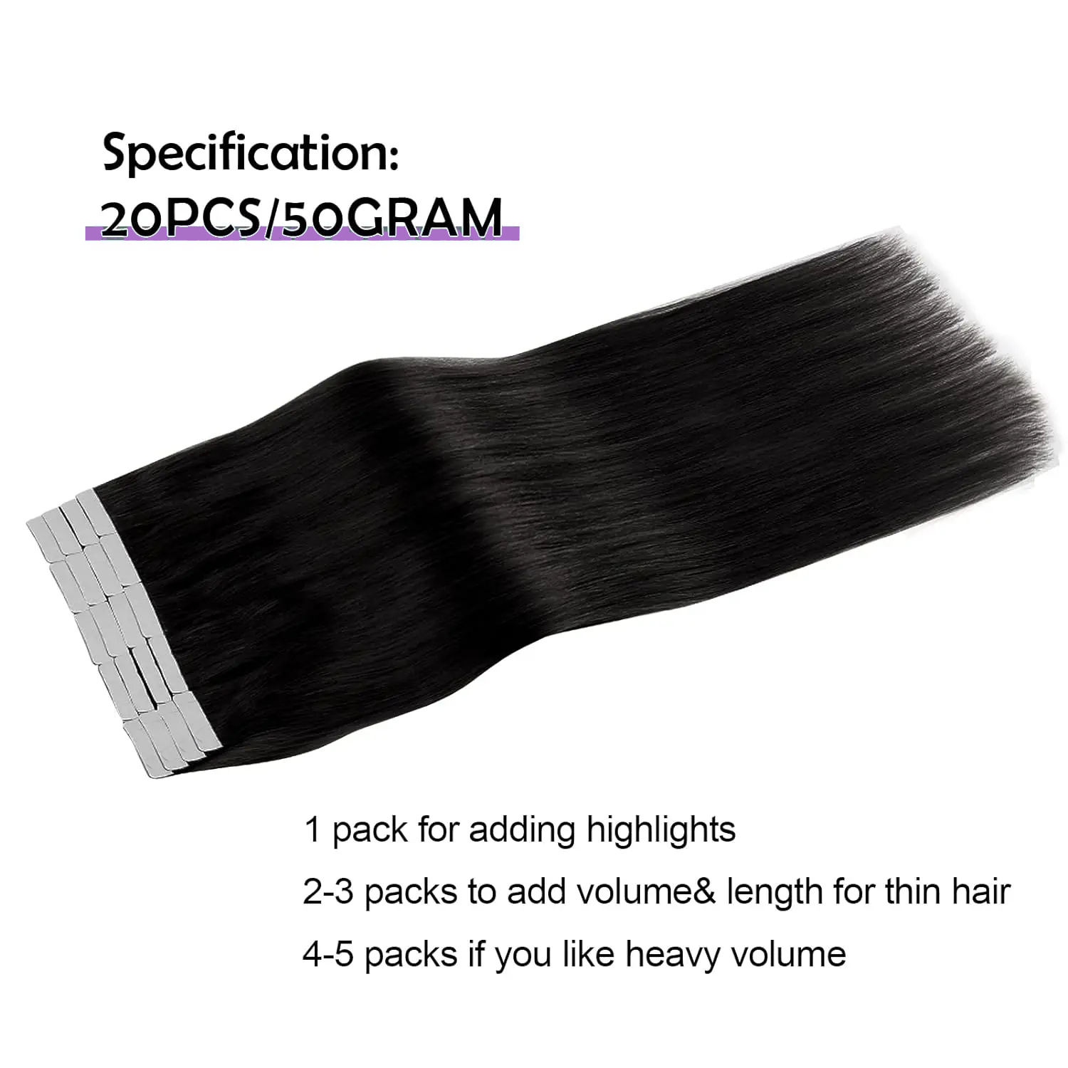 Straight Tape In Hair Extensio - Invisible Tape In Extensions Real Hair recension och pris
