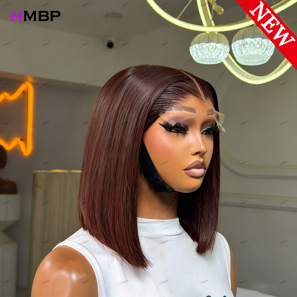 #33 Dark Auburn Straight Bob W - Glueless Wear And Go Human Hair Wig recension och pris
