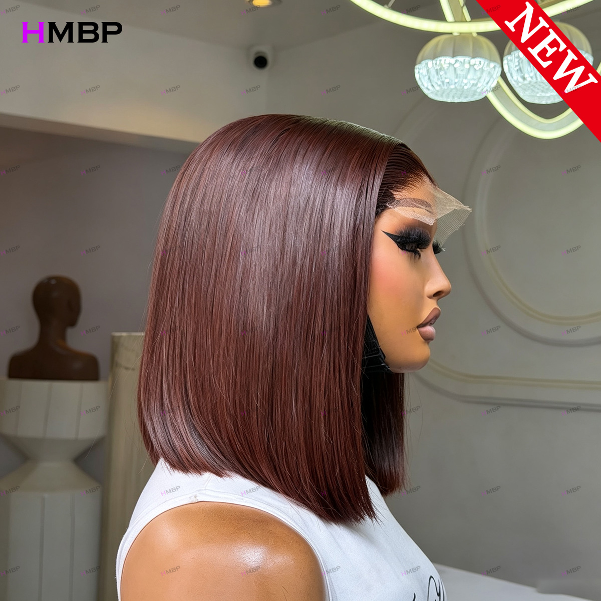 #33 Dark Auburn Straight Bob W - Glueless Wear And Go Human Hair Wig recension och pris